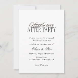 Happily Ever After Party Wedding Reception Invitation