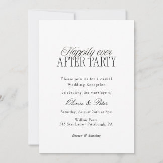 Happily Ever After Party Wedding Reception Invitation