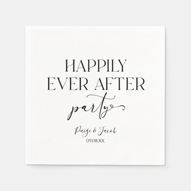 Happily Ever After Party Wedding Reception Napkin (Front)