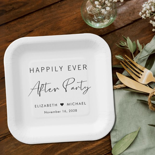 Happily Ever After Party Wedding Reception Paper Plate (Creator Uploaded)