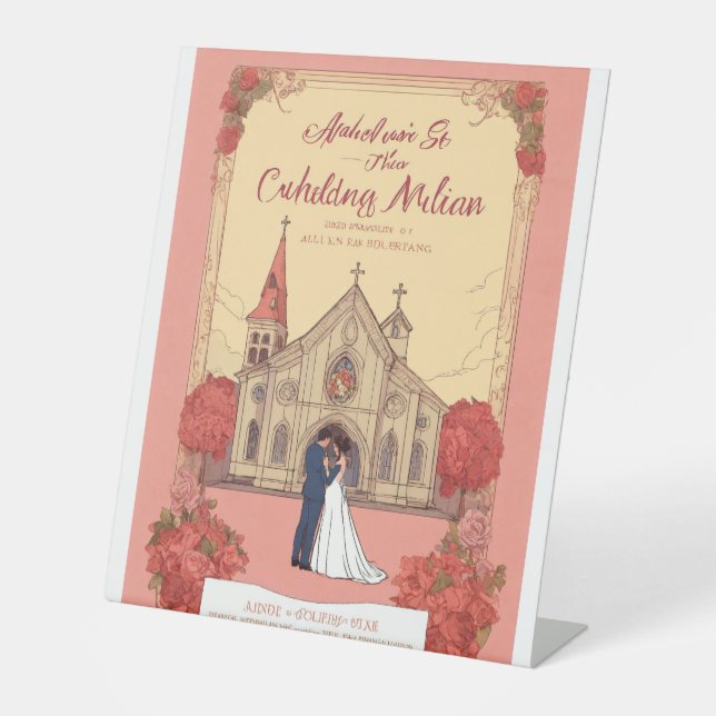 Happily Ever After" Pedestal Sign (Front)