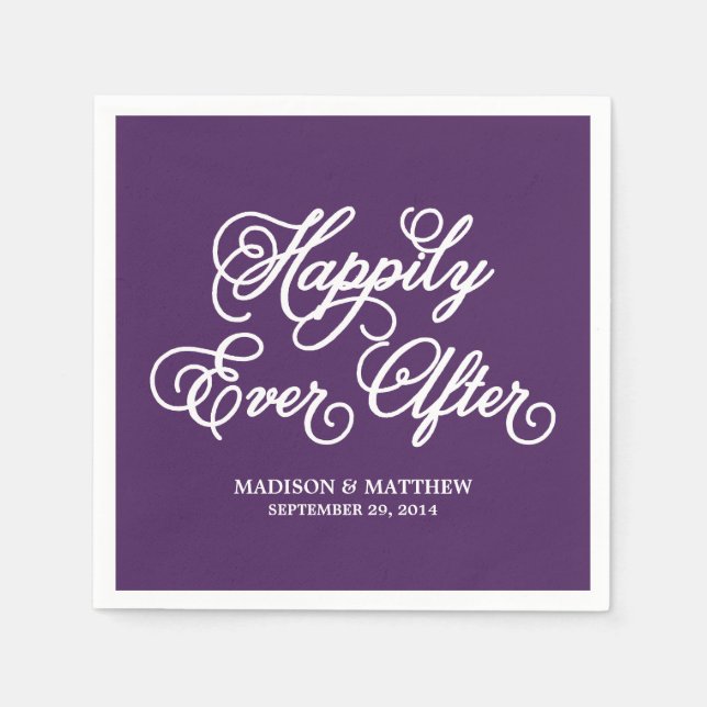 Happily Ever After | Personalized Paper Napkins (Front)