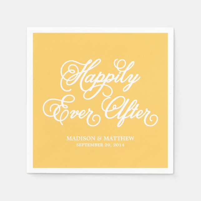 Happily Ever After | Personalized Paper Napkins (Front)
