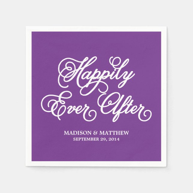 Happily Ever After | Personalized Paper Napkins (Front)