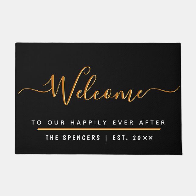 Happily Ever After Personalized Welcome Doormat (Front)