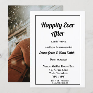 Happily Ever After Photo Back Engagement Party Invitation