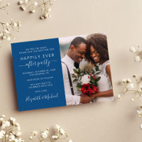 Happily Ever After Photo Blue Wedding Reception