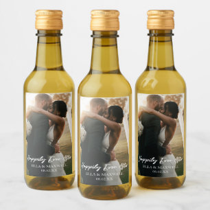 Happily Ever After Photo Picture Wedding Favour Wine Label
