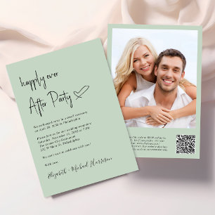 Happily Ever After Photo QR Code Wedding Reception Invitation