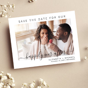 Happily Ever After Photo Save The Date Announcement Postcard