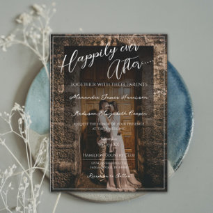 Happily Ever After Photo Wedding   Black Overlay Invitation