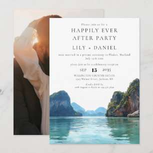 Happily Ever After Phuket Thailand Photo Wedding Invitation