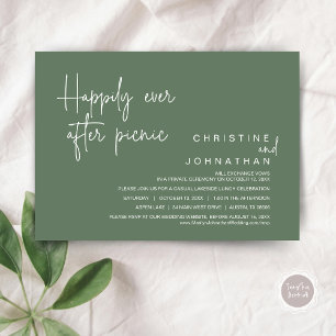 Happily Ever After Picnic, Wedding Elopement Invitation