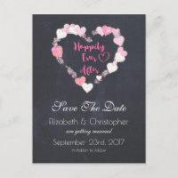 Happily Ever After Pink Hearts Save the Date