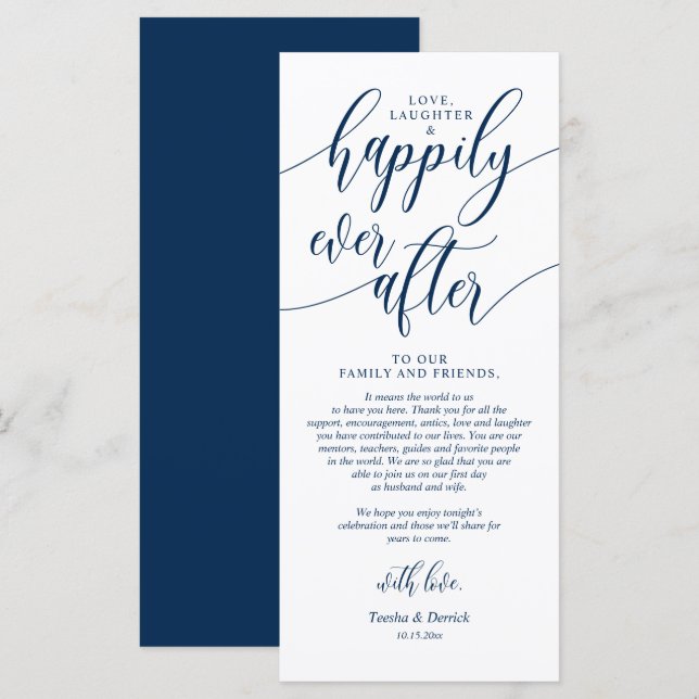Happily ever after, Place Setting Thank You Cards (Front/Back)