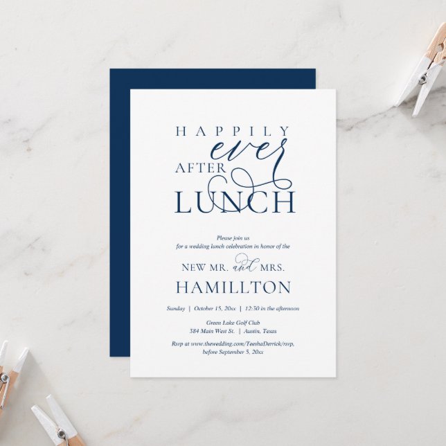 Happily Ever After Post wedding Lunch Celebration Invitation (Front/Back In Situ)