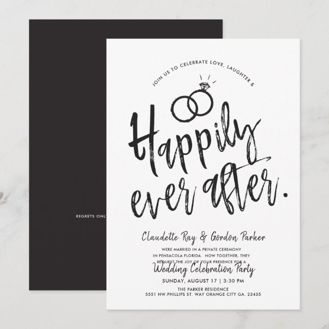 Happily ever after | Post Wedding Party Invitation (Front/Back)