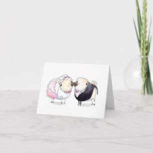 Happily Ever After pug wedding card