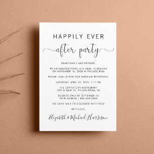 Happily Ever After QR Code Wedding Reception Invitation