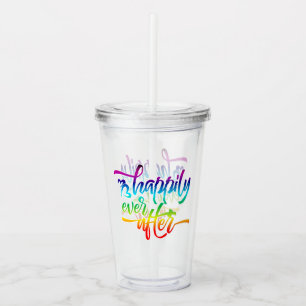 Happily Ever After Rainbow Acrylic Tumbler