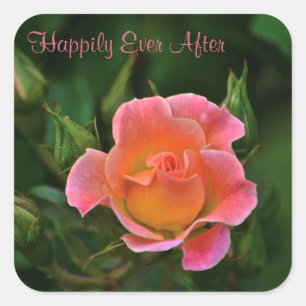 Happily Ever After Rose Square Sticker