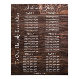 Happily Ever After Rustic Wedding Seating Chart