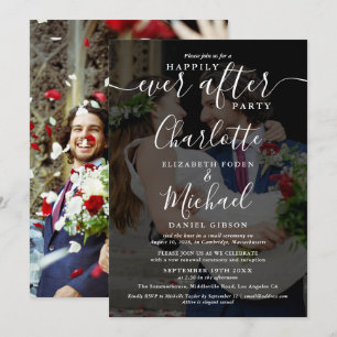Happily Ever After Script 2 Wedding Photos Invitat Invitation