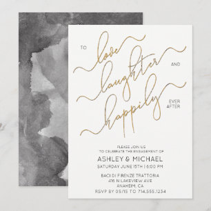 Happily Ever After Simple Elegant Engagement Party Invitation