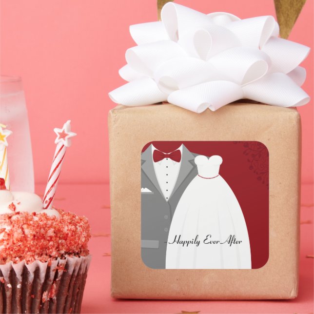 Happily Ever After Square Sticker (Party)