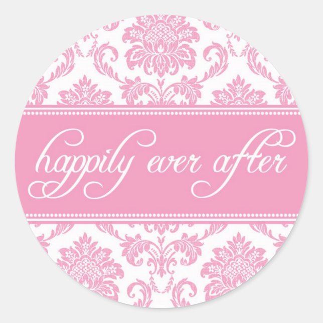 Happily Ever After Sticker in Pink (Front)