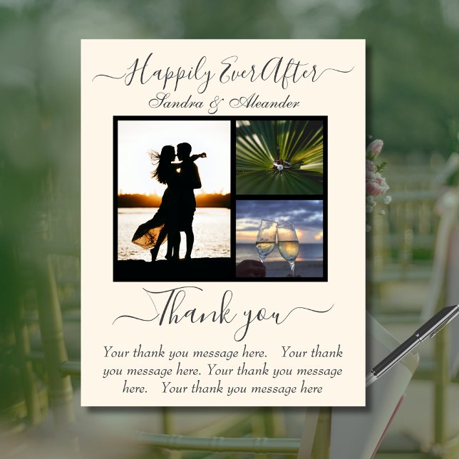 Happily Ever After Thank You Card  photo Wedding (Creator Uploaded)