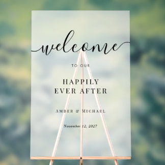 Happily Ever After Wedding Acrylic Sign