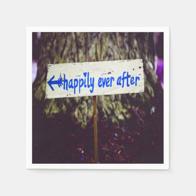Happily Ever After Wedding Decor Napkin (Front)