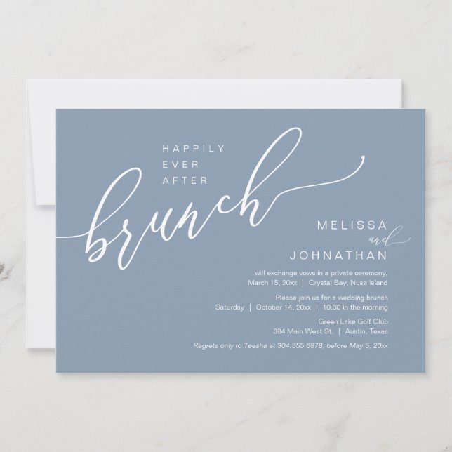 Happily Ever After Wedding Elopement Brunch Invitation (Front)