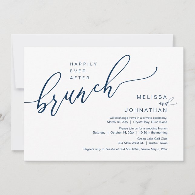 Happily Ever After Wedding Elopement Brunch Invitation (Front)