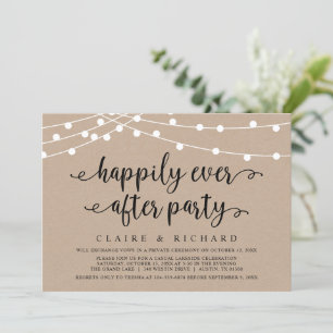 Happily Ever After Wedding Elopement Casual Party  Invitation