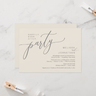 Happily Ever After Wedding Elopement Dinner Party Invitation