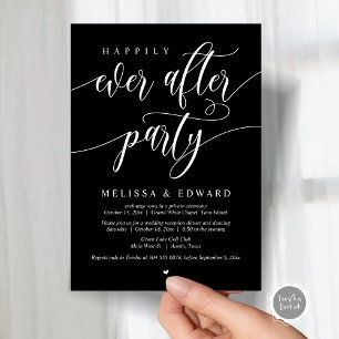 Happily Ever After Wedding Elopement Dinner Party  Invitation