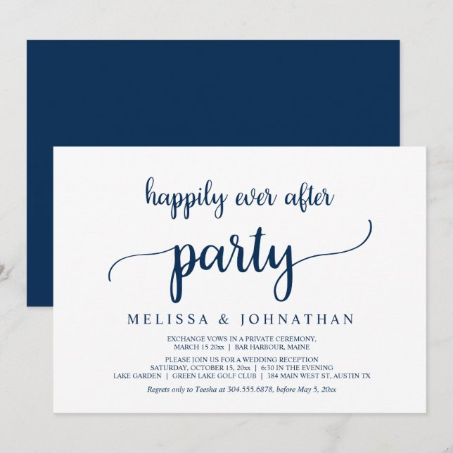 Happily Ever After Wedding Elopement Party Invitat Invitation (Front/Back)