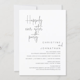 Happily Ever After Wedding Elopement Party Invitat Invitation