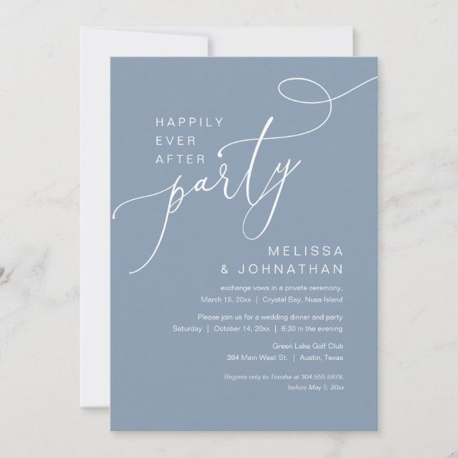 Happily Ever After Wedding Elopement Party Invitation (Front)
