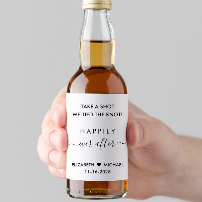Happily Ever After Wedding Favour Liquor Bottle Label (Creator Uploaded)