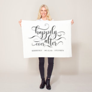 Happily Ever After Wedding Fleece Blanket