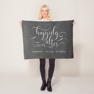 Happily Ever After Wedding Fleece Blanket