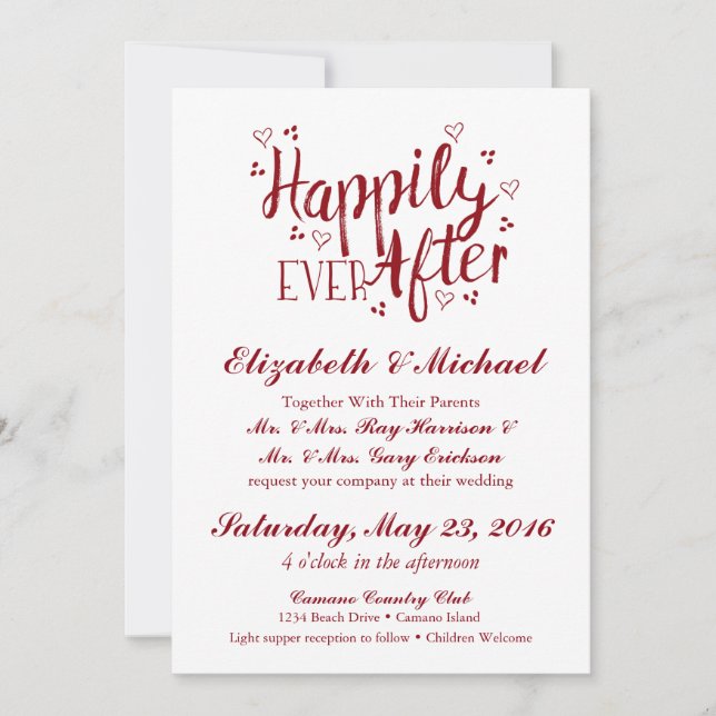 Happily Ever After Wedding Invitation (Front)