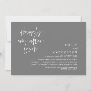 Happily Ever After Wedding Lunch, Dark Grey Invitation