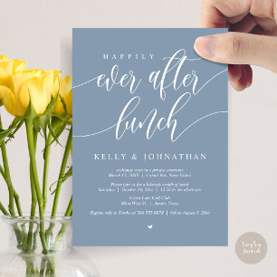 Happily Ever After Wedding Lunch, in Dusty Blue Invitation