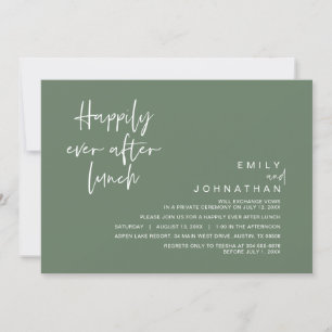 Happily Ever After Wedding Lunch, Sage Green Invitation
