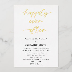 Happily Ever After Wedding Minimal Script Elegant