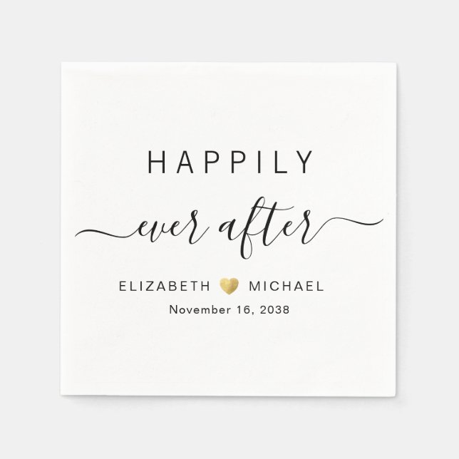 Happily Ever After Wedding Napkin (Front)